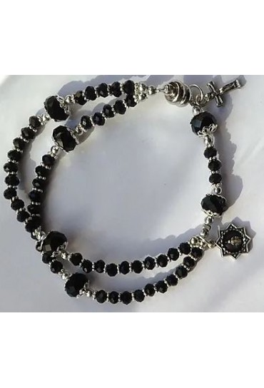 BRACELET-CHAPELET NOIR -...